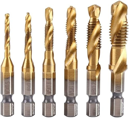 Juego de Brocas HSS de 6 Piezas, M3 a M10 Juego de Brocas Helicoidales de Acero de Alta Velocidad Métricas Alta Dureza Resistencia Al óxido para Taladrar Acero Inoxidable Metal Duro Hierro Fundido Cob