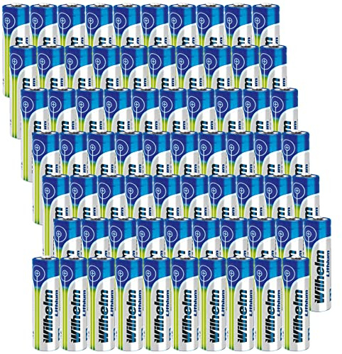 Wilhelm Lithium AA Batterien Mignon LR6 1,5 V Lange Laufzeit – 70 Stück