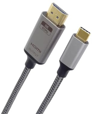PremiumCord Cavo USB-C a HDMI 2.1, USB 3.2 Tipo C Maschio a HDMI 2.1, risoluzione 8K@60Hz,4K@144Hz, Full HD 1080p, HDCP2.2, Colore: Nero, Lunghezza: 2 m