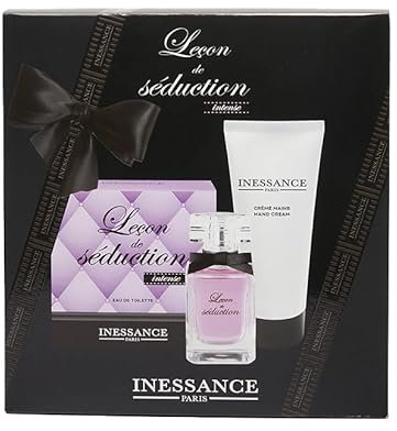 Inessance Paris - Coffret cadeau Leçon de Séduction Intense - Eau de Toilette pour Femme - Parfum Boisé et Gourmand - Eau de Toilette 50ml et Crème Mains 100ml - Fabriqué en France