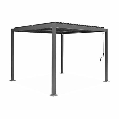 sweeek Pergola bioclimatica 3x3m Alluminio e Acciaio, lamelle orientabili