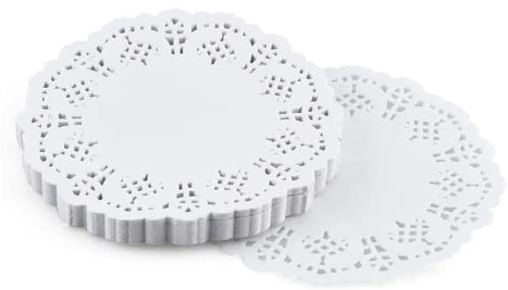 Lot de 100 Napperon en Papier Rond, Papier Rond en Dentelle Blanche 4,5 pouces pour mariage, anniversaire, gâteaux, desserts, vaisselle, décoration alimentaire Disposable Lace Doilies Paper