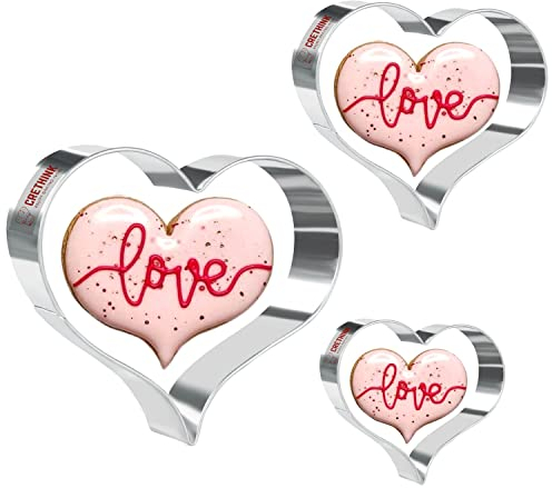 Juego de 3 Cortadores de Galletas de Acero Inoxidable para el día de San Valentín