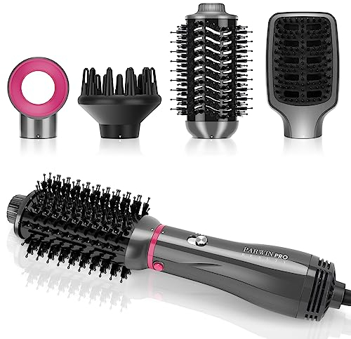 4 in 1 Hair Dryer Brush Set, PARWIN PRO BEAUTY Air Styler with 4 Attachments as Hairdryer, Hot Air Brush, Hair Diffuser, Hot Brush for Hair Styling, Ionic Care Frizz-Free, 1000 Watts