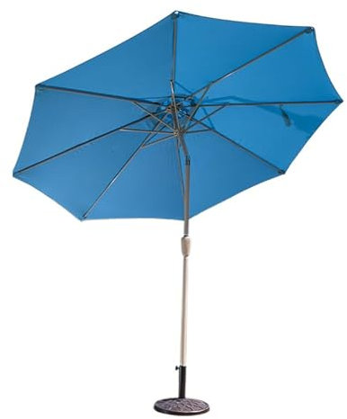 LOERSS 8,8 Fuß Terrassenschirm,Tischschirm Für Den Außenbereich,Marktschirm, Tischschirm Für Den Außenbereich Mit Druckknopf-Neigung Und Kurbel,Marktschirm,Für Garten, Terrasse(2.7m/8.8ft,蓝色)