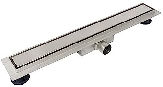 BALNEO Caniveau de Douche, Caniveau de Douche 120cm en Acier Inoxydable, Siphon de Sol, Bas 52mm, Complet, Caniveau de Douche des Deux Côtés avec Panneau ou Carrelage, Duplex Standard 2en1