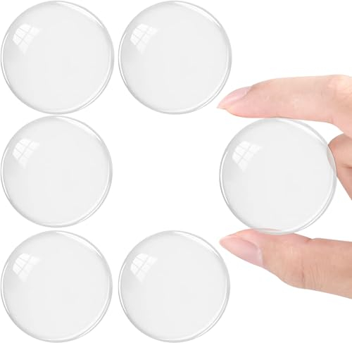 YOFASEN 6 PCS Door Stopper - Door Handle Wall Protectors Self Adhesive Silicone Door Handle Knob Bumper Guard Pads Stopper for Walls, Clear Rubber Door Knob, Round Wall Cushion, Transparent - 6 PCS