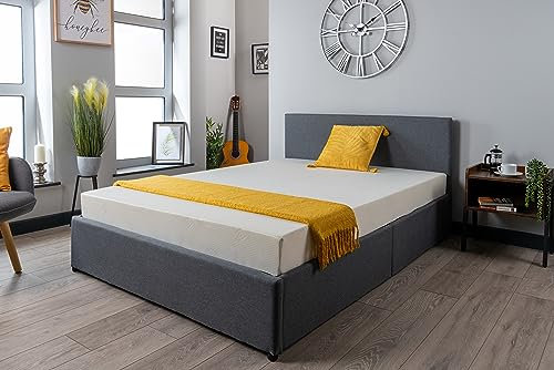 Grey Ottoman Storage Bed (Gas Lift), Sleep Factorys Havana Linen Upholstered Bed Frame - 6ft Super King (180 x 200 cm)