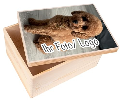 Creative Deco Personalisierte Geschenke Fotogeschenke Holzkiste | dein Eigenes Foto und Bild Individuelle Geschenk JGA | Geschenkkiste Geschenkbox | Für Frauen, Männer und Paar | 40 x 30 x 22 cm