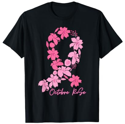 Octobre Rose Cancer du Sein Ruban Rose Sensibilisation T-Shirt