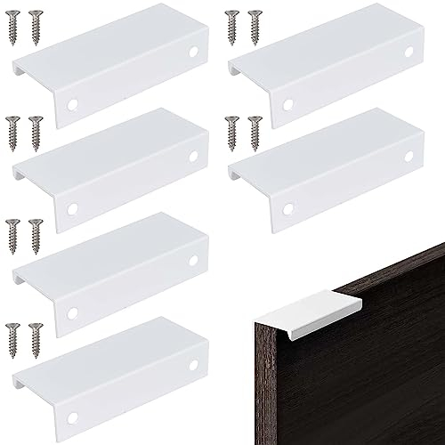 DecorDwell 6 Tiradores Ocultos para Armario, Manijas de Cocina, Tiradores de Puerta de Cajón, Manijas para Muebles de Cocina con Tornillos (80mm)