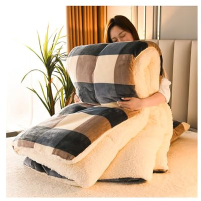 HonunG Bettdecke Winter,Schwere Decke Zum Schlafen,Dicke Bettdecke,Gewichtsdecke,Warme Lamm Kaschmir Decke,Winter Decke Warm,Bettdecke Ohne Bezug Nutzbar (Plaid,150x200cm-2.5kg)