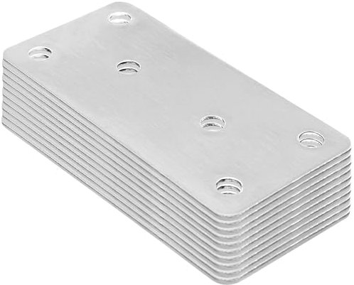 10 PCS Heavy Dutty Stainless Steel Flat Joining Plates,Repair Connecting Plate for Funiture (80*40mm)