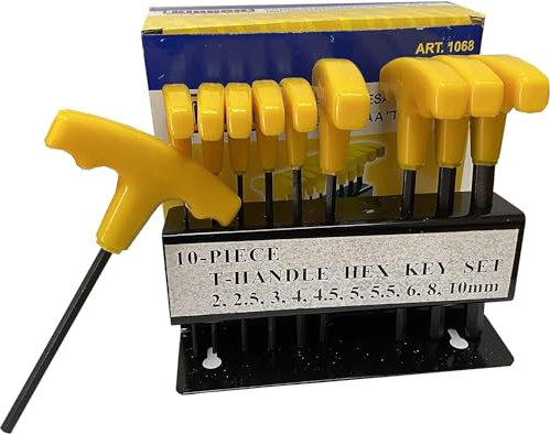 kippen 1068X Juego de llaves Allen con mango en T de 10 piezas, 2-10 mm
