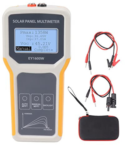 Solarpanel-MPPT-Tester für Maximale Leistungspunkt- und Leerlaufspannungsprüfung. Großes LCD-Solarpanel mit Hintergrundbeleuchtung, Geeignet für Tragbare, Faltbare Solarmodule