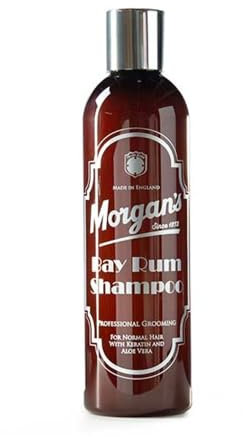 Morgan's Pomade Bay Rum-Duft-Shampoo für normales Haar, Fördert die Vitalität und den Glanz des Haares, Feuchtigkeitsspendend für die Kopfhaut, mit Keratin und Aloe Vera 250ml