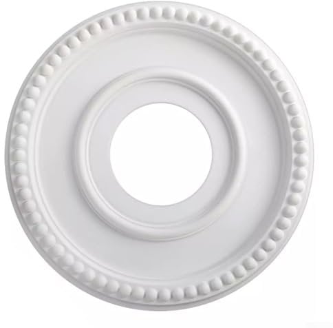ZAMETTER Rosace de plafond en polystyrène avec éclairage en polyuréthane de style européen - Décoration de base - Ventilateur de plafond - Décoration ronde - 31,5 cm
