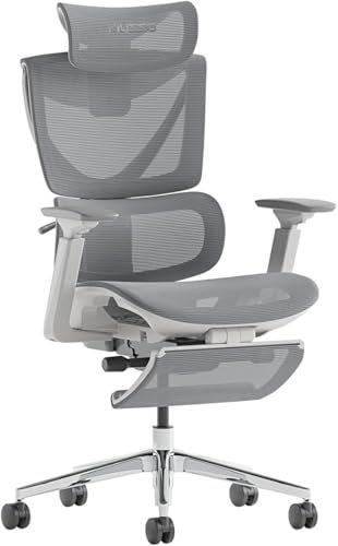 MUSSO V900 Structure Master Ergonomic Office Chair With 3-Level Adjustable Backrest, Lumbar Support, 4D Armrest & Headrest, Retractable Footrest, Mesh High Back for Home/Office