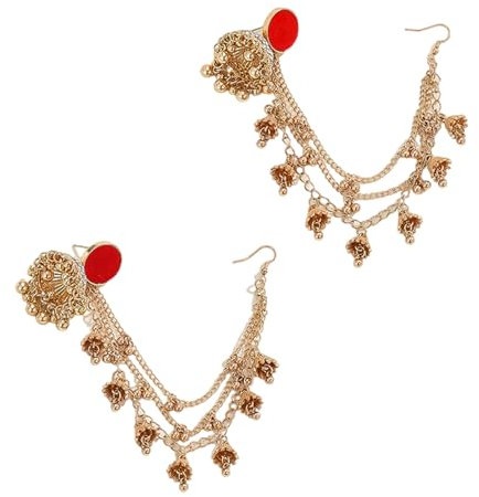 Watreketal Ohrringe,Ethnischer Schmuck mit Strasssteinen, stilvolle Ohrhänger für Frauen, Brautschmuck, traditionelles indisches Hochzeitsaccessoire