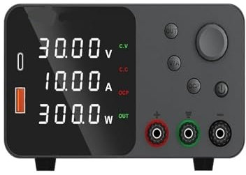 Fuente de alimentación de 30v y 10a, fuente de alimentación de CC con conmutación ajustable, regulador de voltaje de 220v y 110v, fuente de alimentación de banco variable(3 digits NPS 30V 10A)