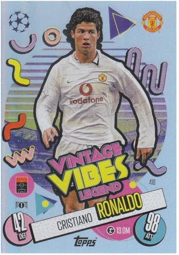 Cristiano Ronaldo Man United Vintage Vibes Legend Topps Fußball Sammelkarte 418