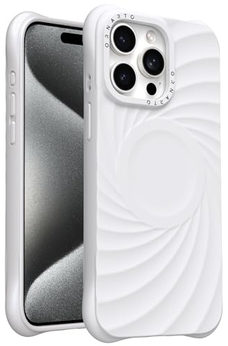 ORNARTO Vortuxe for iPhone 15 Pro Max Case 6.7,Military Grade Drop Shockproof Liquid Silicone 15 Pro Max Sleek Cover Cases,Durability & Textured-White