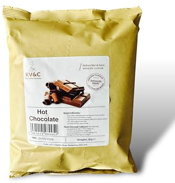 KV&C - Hot Chocolate Granulated Instant | Creamy Frothy Rich Flavour Drink | Home | Office | Vending | 1kg Bag (10 Bags)