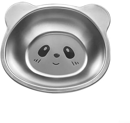 Speiseteller für Kinder, Edelstahl, niedliches Panda-Design, Geschirr für Schule, Camping und den täglichen Gebrauch (1)