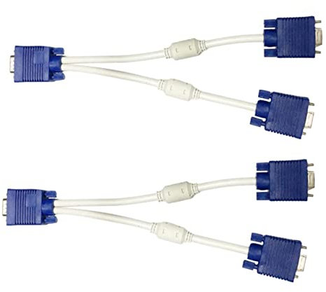 NUOBESTY 2pièces Câble Répartiteur Vga Adaptateur pour Écran LCD Amplificateur Vidéo à Double Sortie Vga