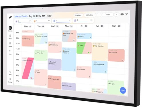 Digitaler Kalender, 15,6 Zoll Wandplaner & Aufgabentabelle, wiederaufladbares Full-HD-Touchscreen-Display, tragbarer intelligenter Familien-Organizer, Veranstaltungsplaner, Schreibtisch und