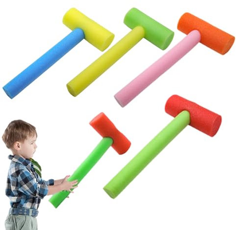 Nixiara Giocattoli a martello per bambini, giochi a martello, 4 pezzi, in gommapiuma, colorati, per ragazzi e ragazze, per interni ed asilo