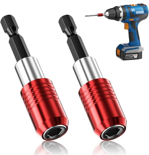 Schnellwechsel Bithalter Magnetisch,2 Stück Magnetische Bohrer Verlängerung,1/4,Bit Halterung Magnetisch,Magnetischer Bithalter,Bit Halter für Bohrmaschine,Schraubendreher,Steckschlüsseladapter