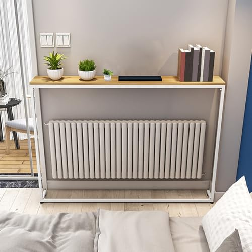 JINGJIAOPLSD Cache-radiateur, Cache Radiateur Ajustable avec Rangement, avec Cadre Assemblable, Table Basse Ultra-Fine pour Salon, Cuisine, Chambre H 100cm