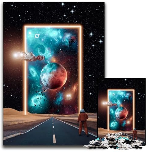 1000 teiliges Puzzle Astronaut Stargate Road Papierpuzzle für Erwachsene perfektes DIY Kunstdekor oder Geburtstagsgeschenk 1000 Teile (38x26cm)