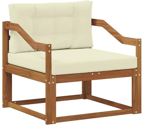 vidaXL Outdoor Mittelsofa Massivholz Akazie Natur, Akazienholz Mittelsofa, Langlebige Lounge für den Außenbereich, Modernes Terrassensitzmöbel, Stylische Garten-Couch, Wetterfeste Möbel