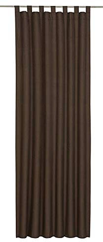 Schlaufenschal Canvas Vorhang Store Gardine Uni Blickdicht 140/245 cm Braun