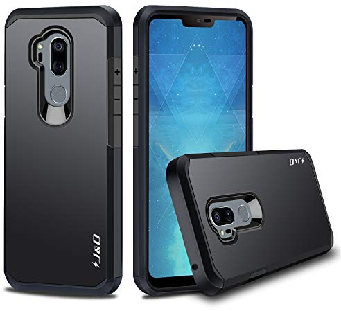 J&D Kompatibel für LG G7 Hülle, LG G7 ThinQ Hülle, [ArmorBox] [Doppelschicht] [Heavy-Duty-Schutz] Hybrid Stoßfest Schutzhülle für LG G7, LG G7 ThinQ - Schwarz