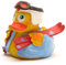 Duckshop I Badeente Ski-Duck mit weißem Helm und Brille I Quietscheente I Quietscheentchen L: 7,5 cm I Geschenk Apres Ski I Präsent für Wintersportler