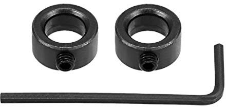 sourcing map 10mm Diámetro Taladro Parada, Taladro broc* Profundidad Soporte, Juego Tornillo Estilo, Negro Óxido Carbono Acero, Paquete de 2