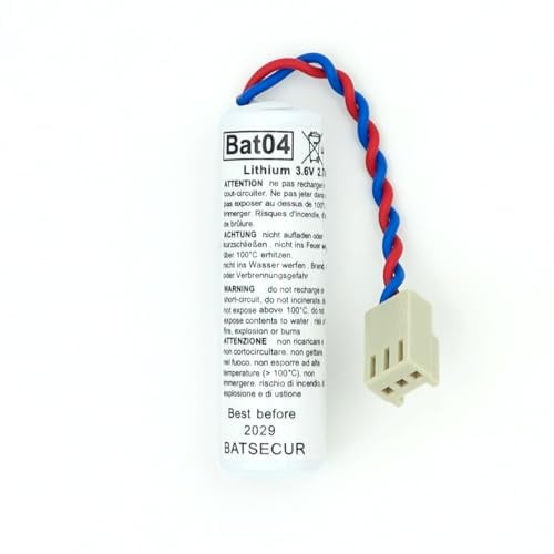 BATSÉCUR - Pile Alarme BAT04 Compatible Batli04, D8903, LI04, MGL956439 DAITEM Hager 3.6V 2Ah - 3.6V 2.7Ah Li-SOCl2