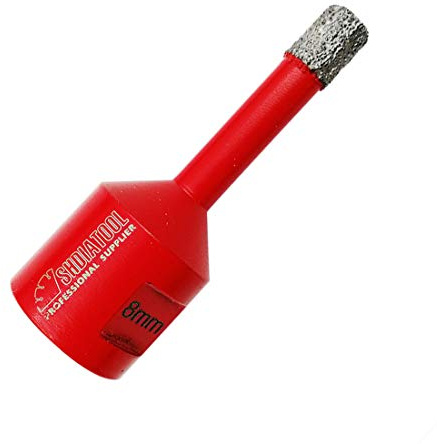 SHDIATOOL Broca de Diamante 8MM Vacío Soldadura para Perforación en Seco Porcelana Azulejo Granito Mármol M14