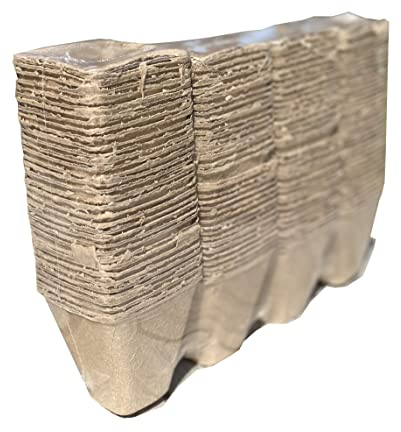 Fibre Compostable Biodegradeable Square 8cm Plant Pots (Pack of 144) for Seeds, Seedlings & Cuttings