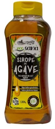 Drasanvi ECOSANA SIROPE DE AGAVE CERTIFICADO BIO by - Edulcorante NATURAL con BAJO ÍNDICE GLUCÉMICO - VEGANO - SIN GLUTEN - 900ml