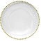 Trimming Shop Assiettes de présentation décoratives pour fêtes, Assiettes Verre à Motif de Perles dorées pour décoration, 33 cm, Transparent, 1 pièce