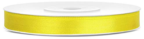 25 Meter Satinband Gelb 6mm Schleifenband Gelbes Dekoband Satin Geschenkband Geschenkverpackung Kommunion Taufe Band Stoffband
