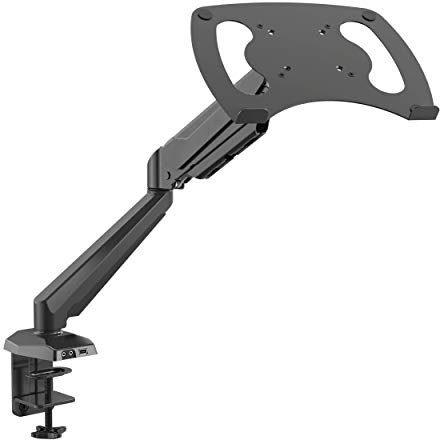 SHOPPINGALL Fully Adjustable Single Gas Spring Laptop Mount Stand for Laptops Up to 17, Features USB 3.0 Port and Audio Port - SA-GM212U+D15-Black
