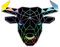Finest Folia 2 x Polygon Tier Sticker Hologramm Aufkleber Tiere Origami Geometrisch Selbstklebend Kunst für Auto Motorrad Laptop Kühlschrank Wand Dekor R117 (Stier)