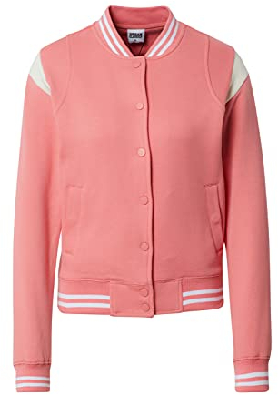 Urban Classics Giacca Felpa College da Donna, Rosa (Palepink/Sabbia Bianca), XS