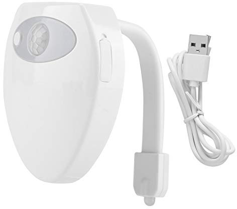 Omabeta Toilet Light with Motion Sensor 8 Colorful LED Light USB Charging Toilet Lamp Energy Saving Motion Sensor Toilet Lamp Toilet Induction Lamp for Home Toilets