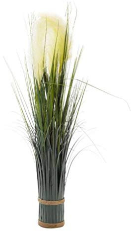 Garden Mile Faux Floral Bouquet Ornamental Grass Arrangement Decoration, Fake Flower/Grass Arrangement for Home Decor, Table Centrepiece Artificial Flora (White Pampas)